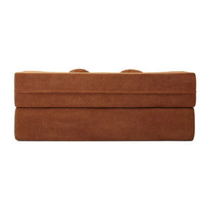 English Elm 2-in-1 Folding Sofa Bed with Plush Foam Support — Convertible Floor Couch to Queen Guest Sleeper Orange W1117P325079