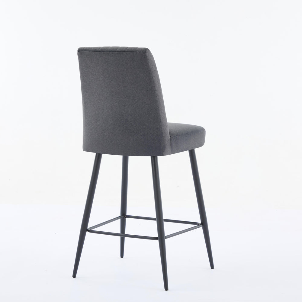 English Elm Adjustable Velvet Bar Chairs Set Of 2 - Modern Dark Grey Upholstered Seating For Kitchen & Dining W3615P340658