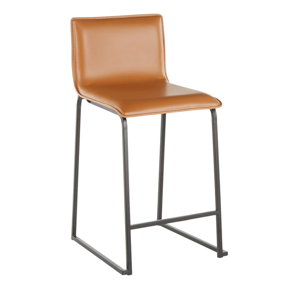 English Elm Mara 26" Modern Counter Stools Set Of 2 In Black Metal & Camel Faux Leather – Stylish Comfort B202P222057