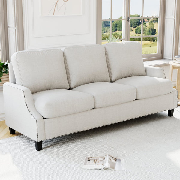 English Elm 3 Piece Living Room Sofa Sets - Modern Sectional Couch, Loveseat & Accent Chair For Cozy Spaces W680S00085