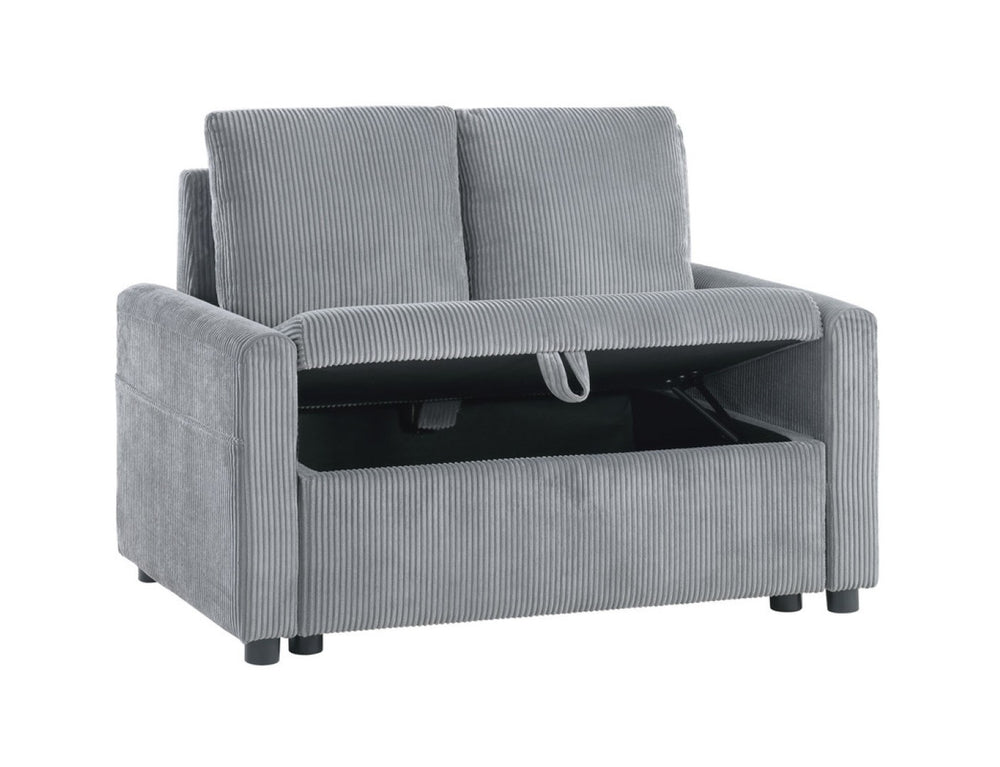 English Elm Ottavio Corduroy Loveseat with Hidden Storage and Arm Pockets for Small Spaces B2749S00258