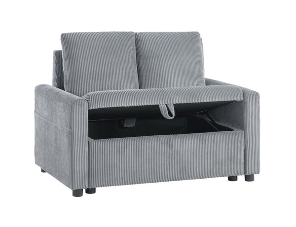 English Elm Ottavio Corduroy Loveseat with Hidden Storage and Arm Pockets for Small Spaces B2749S00258