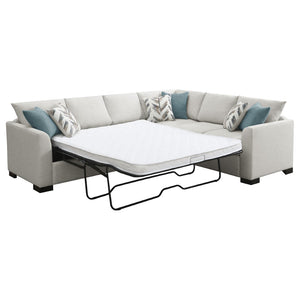 English Elm Radison Greige Fabric Sleeper Sectional with Hidden Pull-out Bed for Living Rooms B062S01405