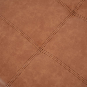 English Elm Christopher Knight Home® - LANISTER Storage Ottoman DBL TOP - Brown/Tan PU Leather, Sturdy Wood Frame, Cushioned Seating & Hidden Storage (47x22x18.25) N757P263031T