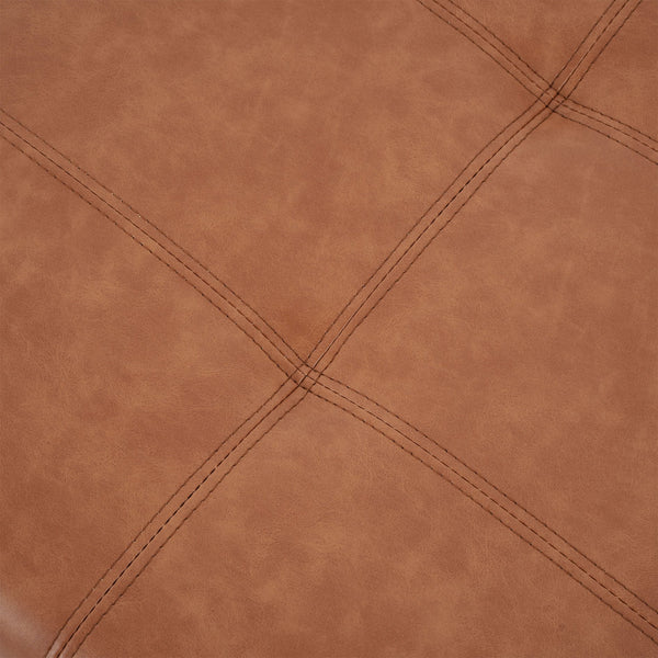 English Elm Christopher Knight Home® - LANISTER Storage Ottoman DBL TOP - Brown/Tan PU Leather, Sturdy Wood Frame, Cushioned Seating & Hidden Storage (47x22x18.25) N757P263031T