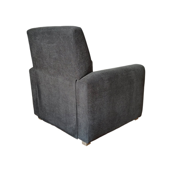 JLA Home Chapel Hill - Recliner Scarlett upholstered in blue fabric with oak legs, solid wood frame and high-density comfort Grey CH103-0005