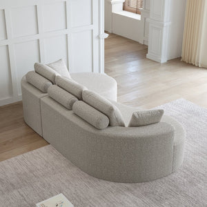 English Elm Modern Chenille Cloud Sectional Sofa Deep Curved 4 Seat Modular Couch for Living Room W834S00489