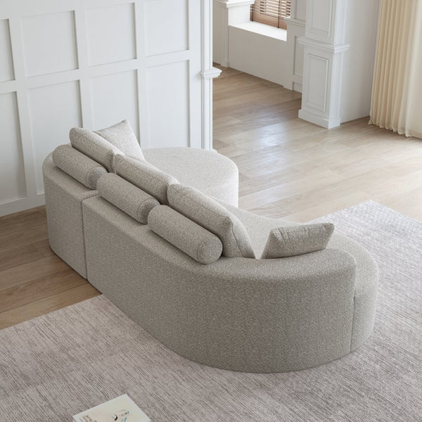 English Elm Modern Chenille Cloud Sectional Sofa Deep Curved 4 Seat Modular Couch for Living Room W834S00489