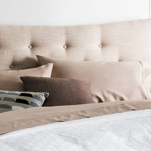 English Elm Brookside Tencel Sheet Set Split King - Silky Eco-Friendly Lyocell, Moisture-Wicking, 18" Deep Pockets Tan B350P326202