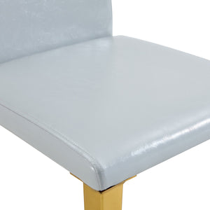 English Elm Four Linen-Cotton Dining Chairs with Sturdy Metal Legs, Breathable Upholstery, Sleek Minimalist Design Gold,Light Gray W1151P269059