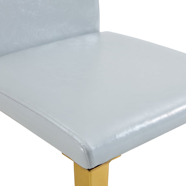 English Elm Four Linen-Cotton Dining Chairs with Sturdy Metal Legs, Breathable Upholstery, Sleek Minimalist Design Gold,Light Gray W1151P269059