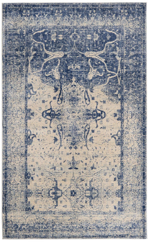 Unique Loom Asheville Barrington Machine Made Border Rug Navy Blue, Beige/Blue/Light Blue 5' 1" x 8' 0"