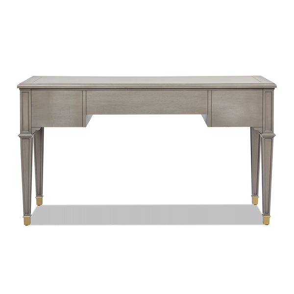 English Elm Jennifer Taylor Home - Dauphin 55" Executive Desk In Grey Cashmere - Stylish Wood Design With 3 Drawers & Gold Accents B2719P238479