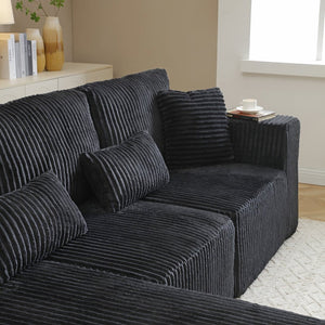 English Elm 109'' Modular L-shape Sectional Corduroy Couch Deep Seat No Assembly Living Room W1117S00310