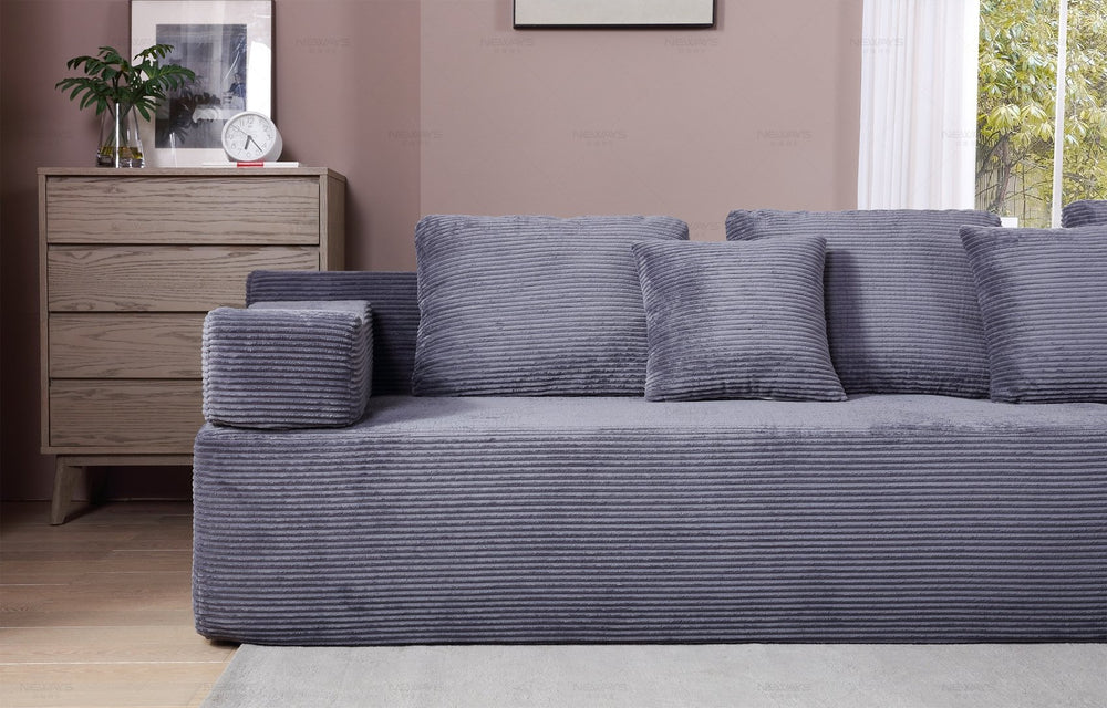 English Elm 104" Cloud Sectional Couch - Modular L-Shape Chaise Sofa in Plush Corduroy, Deep Seats, No Assembly Needed W3199S00001