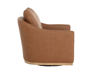 Sunpan CORBIN Swivel Lounge Chair - Premium Butternut Leather with Ergonomic Comfort & Stylish Design 112093V