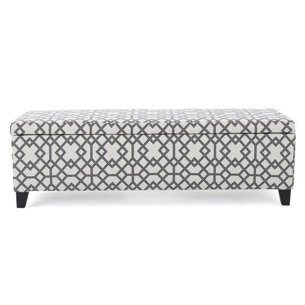 English Elm Christopher Knight Home® - Ottoman - Stylish Gray & White Storage Ottoman With Lift-Top, Extra Seating & Modern Design 60159.00GGMT