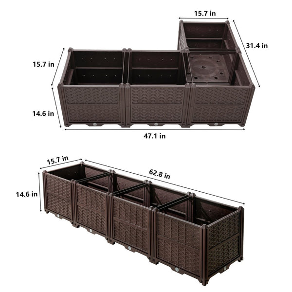 English Elm New Interlocking Polypropylene Patio Floor Tiles 44 Piece Set for Balcony Poolside Use W3022P251861
