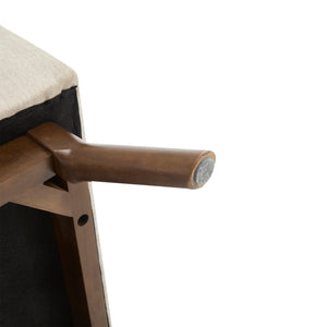 English Elm Mid-century square storage bench with solid wood frame, microfiber upholstery, versatile ottoman seat and tabletop functionality for living room and entryway appeal Beige W1539P269651