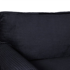 English Elm 57" Corduroy Two Seater Sofa Removable Cushions Solid Wood Frame Compact Living Room Black W2715P433633