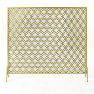 English Elm Christopher Knight Home® - FIRE Iron Single Panel Elmer Fireplace Screen — Durable Decorative Hearth Shield Protects Home Interiors Gold 61130.00GLD