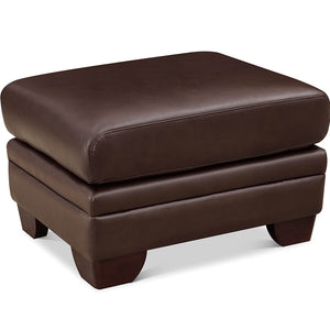 English Elm Magnum Brown Leather Ottoman with Top-Grain Leather, Pocket Coil Comfort, Kiln-Dried Wood Frame B2705P338117