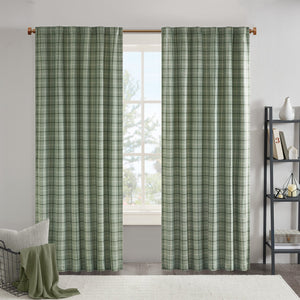 JLA Home Madison Park - Plaid Yarn-Dyed Thermal Curtain Panel with Fleece Backing — Rustic Insulating Privacy & Soft Glow 50 L x 84 W x 0.13H MP40-8295
