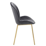 English Elm Grey and Gold Solid Back Side Chairs (Set Of 2)