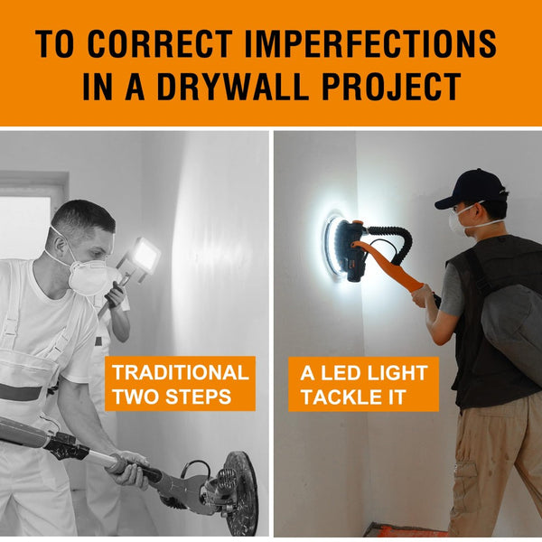 English Elm Drywall Sander 820w Direct Drive Telescopic with Vacuum Dust Collection and Led T3177P305032