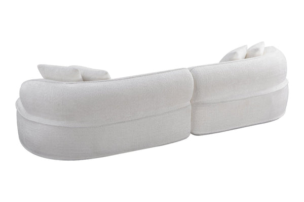 English Elm Modern Boucle Oversized L-shaped Sectional Sofa with Sculptural Curved Silhouette White W5515S00001