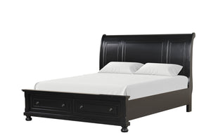 English Elm Meade Twin Bed With Built-In Storage - Elegant Black Design For Modern & Traditional Bedrooms B078S00568