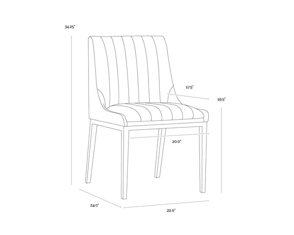 Sunpan HALDEN DINING CHAIR in Bravo Admiral - Sleek Mid-Century Modern Design with Comfort & Style 112218