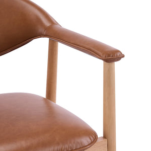 English Elm Modern Rubberwood Dining Chair Set Sculptural Curved Back Upholstered Seat Walnut Frame N768P391165O