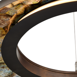 Tairagai Chandelier - Contemporary LED Illumination with Stunning Laminated Shells & Bronze Finish