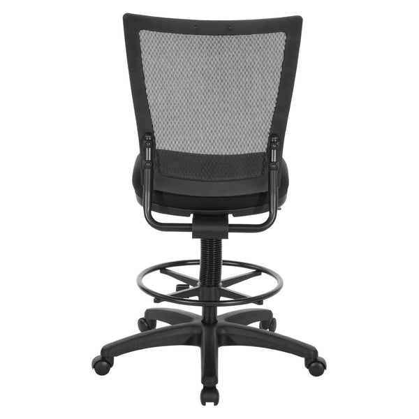 OSP Home Furnishings Soft Frame Drafting Chair with Mesh Back Padded Seat and Adjustable Foot Ring for Studios 69340-30
