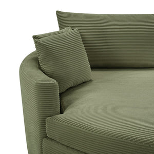 English Elm Oversized Double Chaise Lounge Sofa Bed With Usb Ports, Plush Comfort & Removable Pillows In Green N719S002160F-GIGA