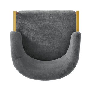 English Elm Modern Faux Fur Accent Chair Plush Upholstered Seat with Gold Iron Legs for Any Room Grey N763P360688E