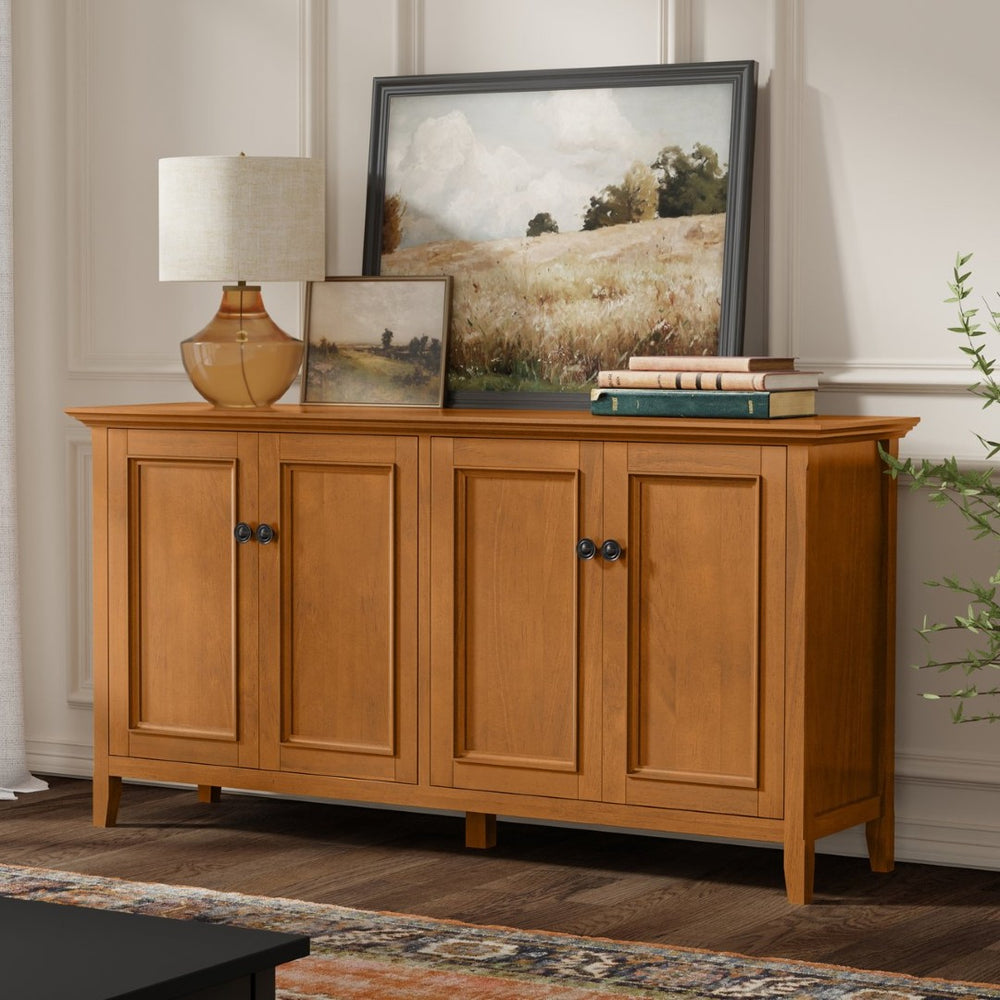 English Elm Amherst Shaker Pine Four Door Sideboard with Adjustable Shelves for Dining Rooms B136P436059