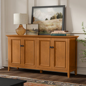 English Elm Amherst Shaker Pine Four Door Sideboard with Adjustable Shelves for Dining Rooms B136P436059