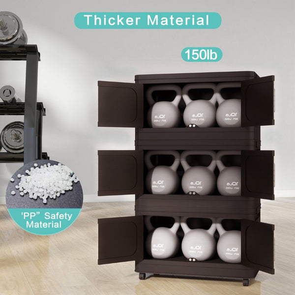 English Elm Retro Brown 20" Wide Folding Storage Cabinet - 4 Tiers, Collapsible Design With Wheels For Easy Mobility W2873P366399-GIGA