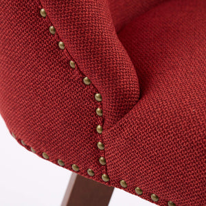 English Elm Counter Curved Back Swivel Barstool with Thick Cushioned Seat, 360° Rotation, Durable Rubberwood Frame, Supports 300 lbs WINE RED W1143P237898