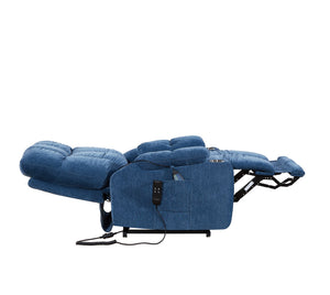 English Elm Liyasi Power Swivel Rocker Recliner Chair with Dual OKIN Motors, 240° Swivel, USB, Lumbar Support Blue W820S00060