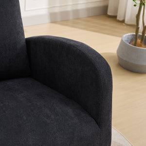 English Elm 27.2"w Wingback Glider Rocker Polyester Nursery Chair with Walnut Rubberwood Base W3188P304603