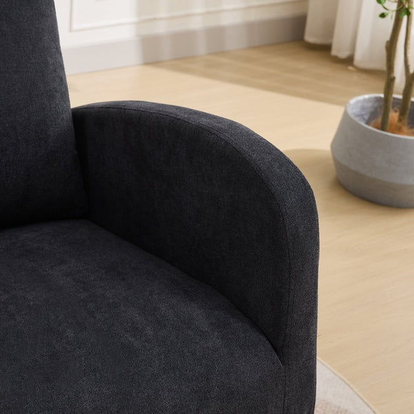 English Elm 27.2"w Wingback Glider Rocker Polyester Nursery Chair with Walnut Rubberwood Base W3188P304603
