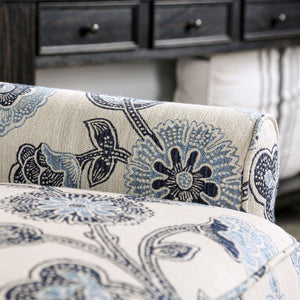 English Elm Transitional High Back Stripe Chair with Rolled Arms for Coastal Comfort and Supportive Seating Appeal Ivory 35 L x 34 W x 33 H B2741P375962