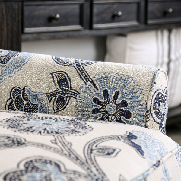 English Elm Transitional High Back Stripe Chair with Rolled Arms for Coastal Comfort and Supportive Seating Appeal Ivory 35 L x 34 W x 33 H B2741P375962