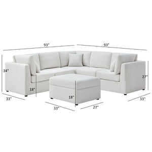 English Elm Chauncy Modular Six Piece Sectional with Storage Ottoman and Performance Fabric B050S00034