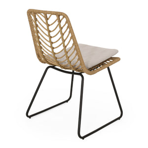 English Elm Christopher Knight Home® - DEJA Outdoor Wicker Dining Chairs 2PCS with Water-Resistant Cushions, Sturdy Frame, Stylish Comfort 71125.00LBRN