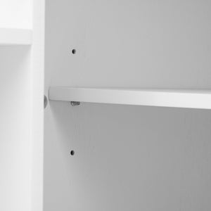 English Elm K&K 51" Fluted Kitchen Island with Waveform Panels, Drop Leaf, Rolling Cart with Towel Rack and Storage White N707P221446W