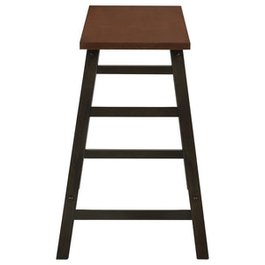 English Elm Robbie Modern-Farmhouse 4-Piece Counter Height Dining Set with Bench & Stools in Chestnut Brown, Compact Retro Style B062P351437